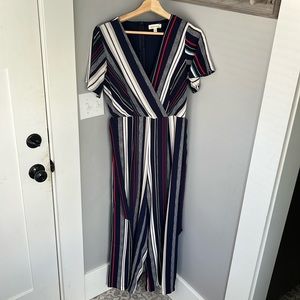 Monteau wrap top short sleeve jumpsuit